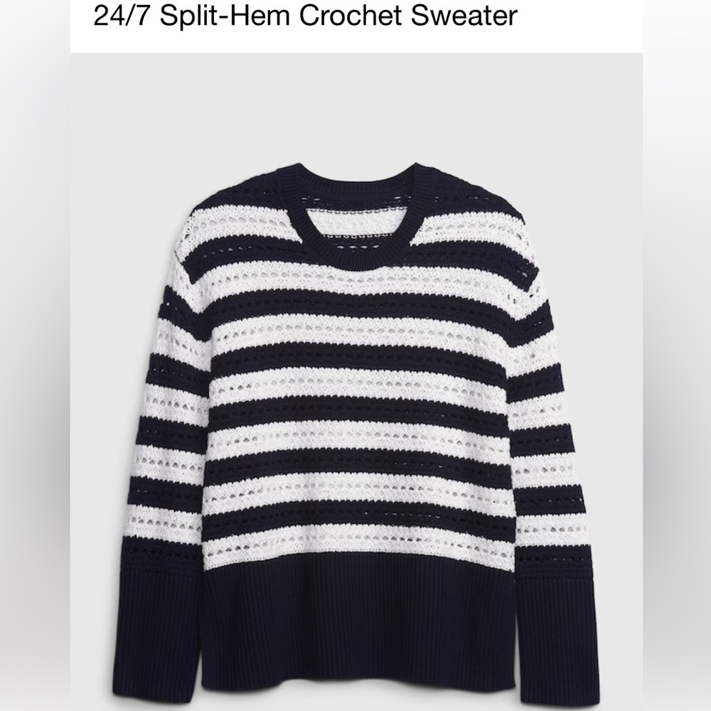 Gap - 24/7 Split Hem Crochet Sweater